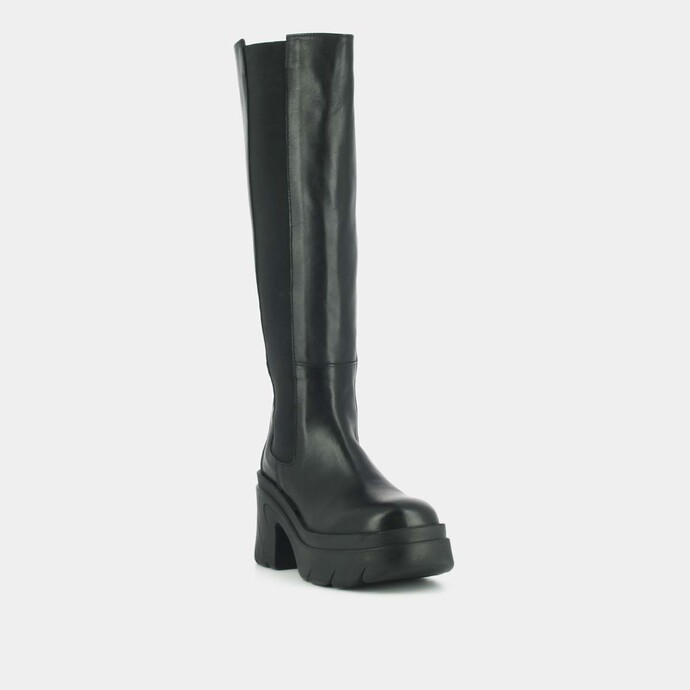 Bottes à plateformes  en cuir noir