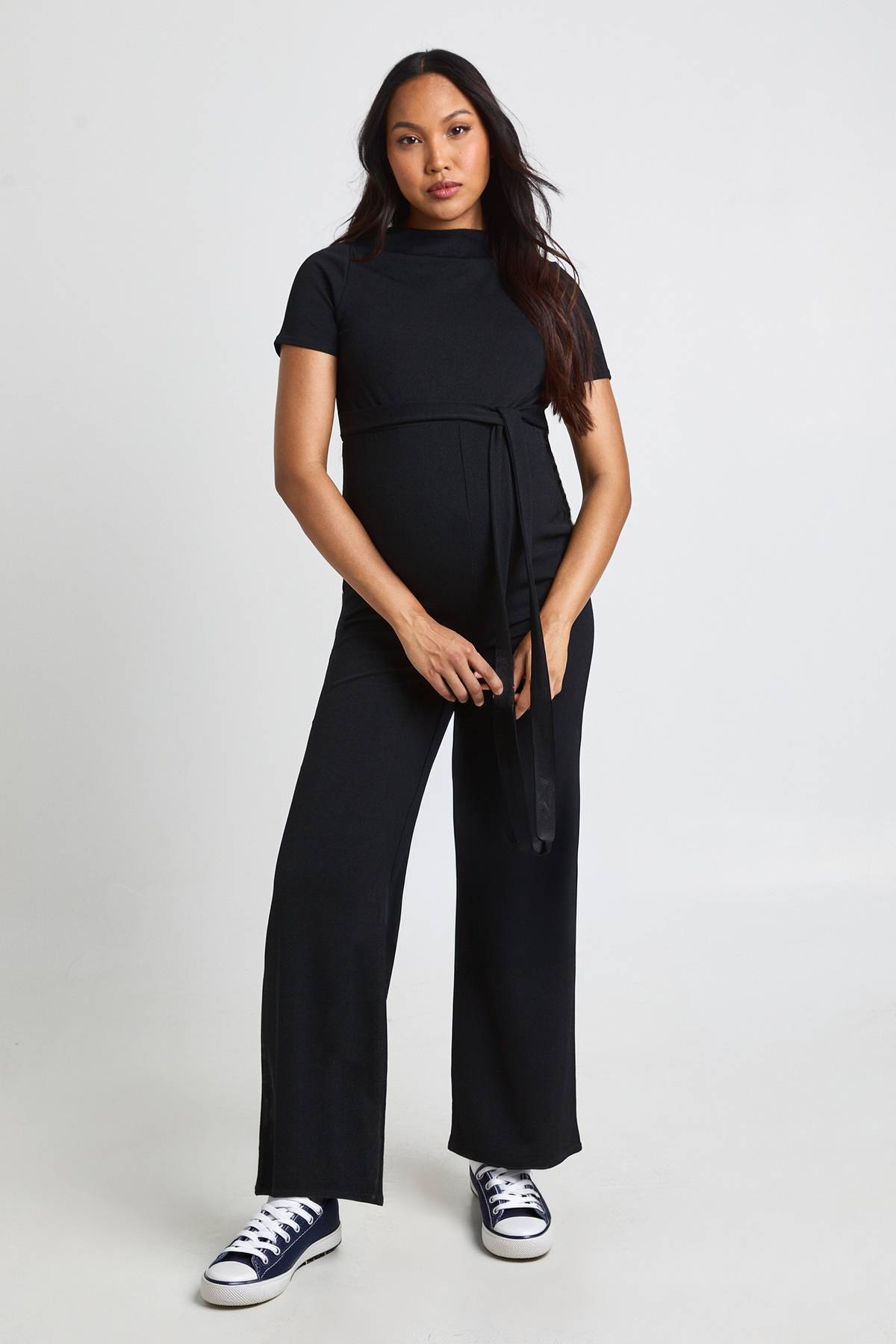 boohoo Combinaison De Maternité Côtelée Avec Taille Nouée