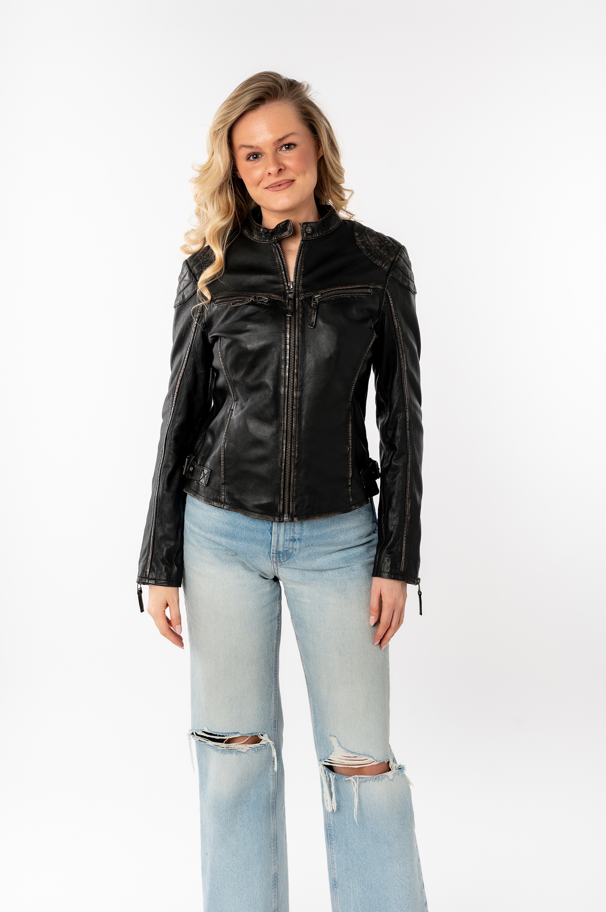 Mauritius Lederjacke »DETTE« in Used-Optik