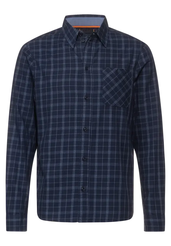 Kariertes Hemd - deep navy blue
