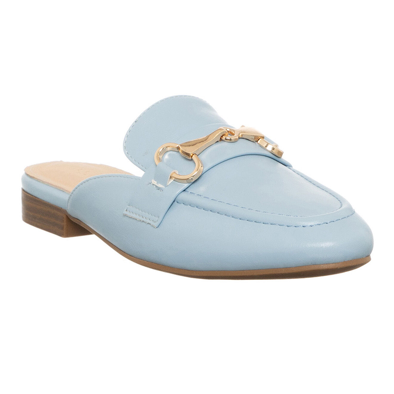 Loretta by Loretta Mules en Cuir Lov bleues