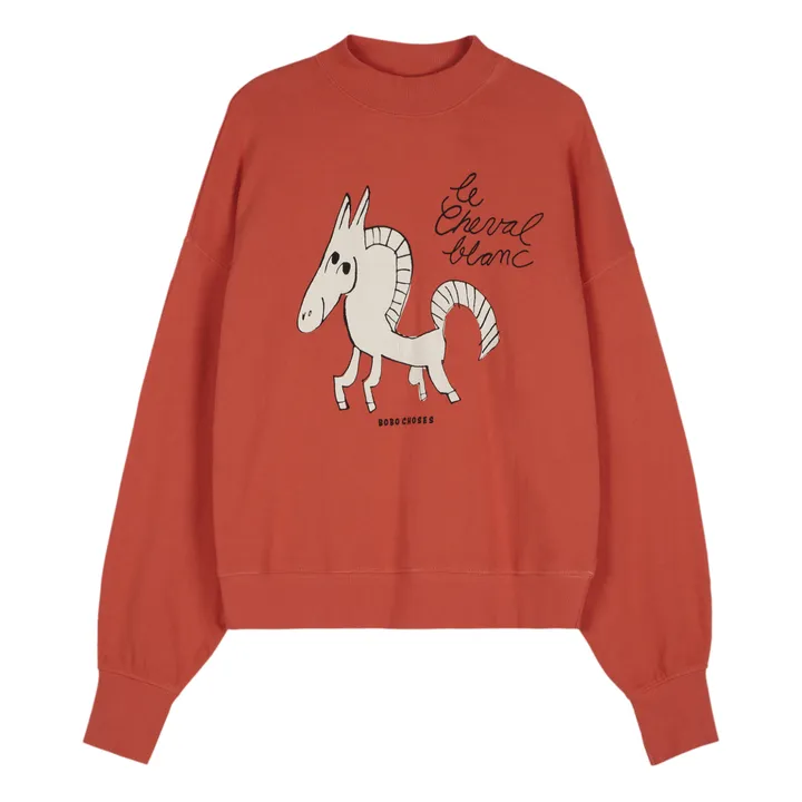 Bobo Choses Sweat Cheval Blanc Coton Bio x Smallable | Rouge