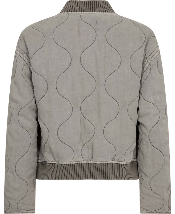 MANGO Quilted bomber jacket Lt pastel grey