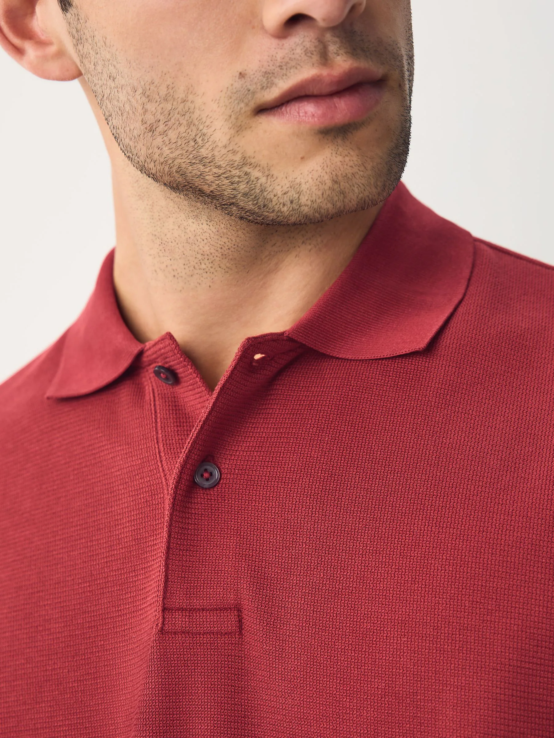 Rood - Nette poloshirt met textuur