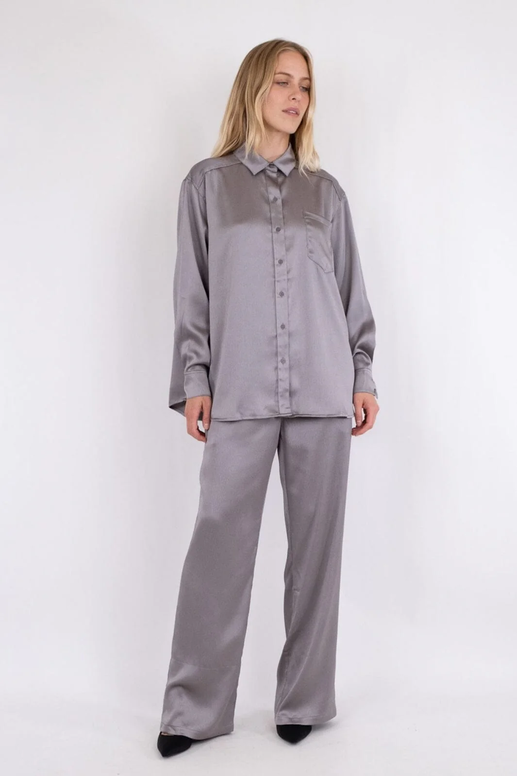 Neo Noir Nola Crepe Satin Pants