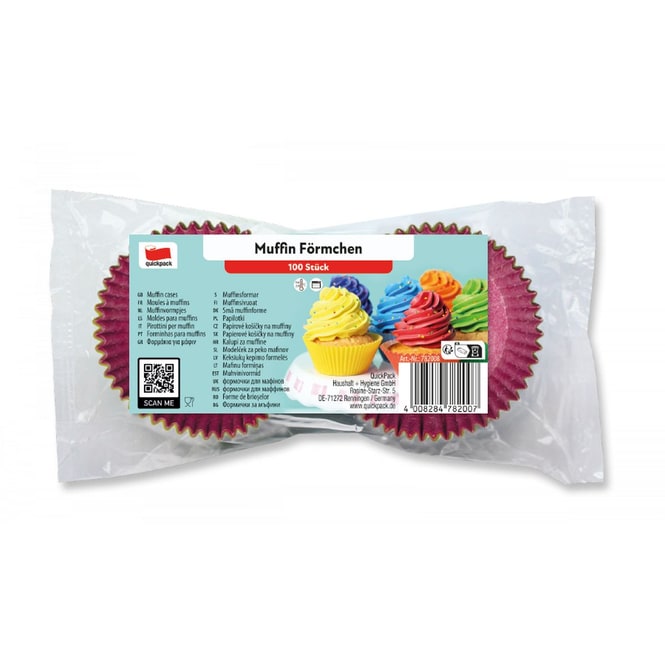 Muffin Förmchen - 100 Stück - 4 Farben