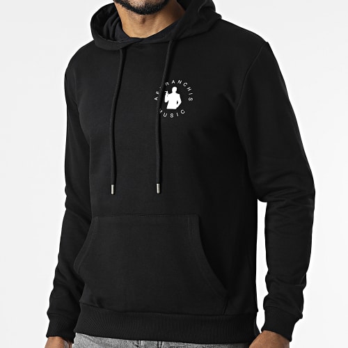 Sweat Capuche Vertical Back Noir Blanc
