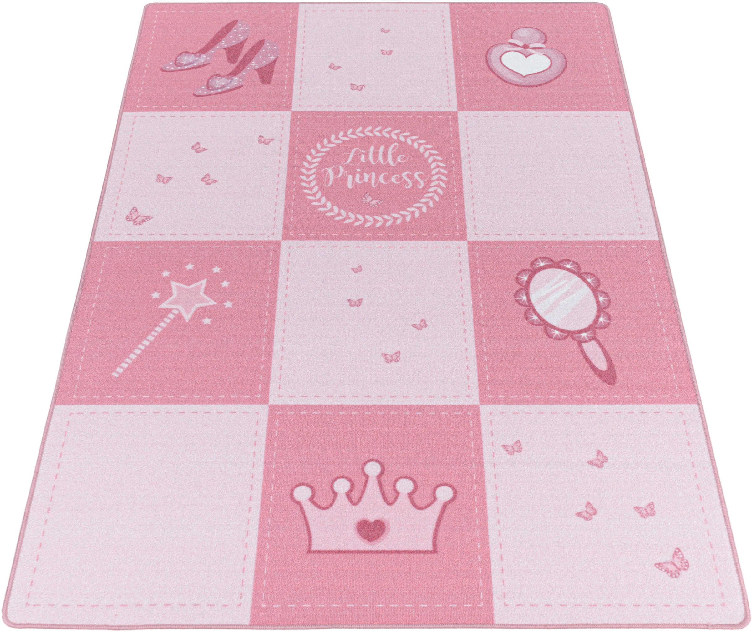 Ayyildiz Teppiche Kinderteppich »PLAY 2905« rechteckig 6 mm Höhe robuster Kurzflor, Prinzessin, Kinderzimmer
