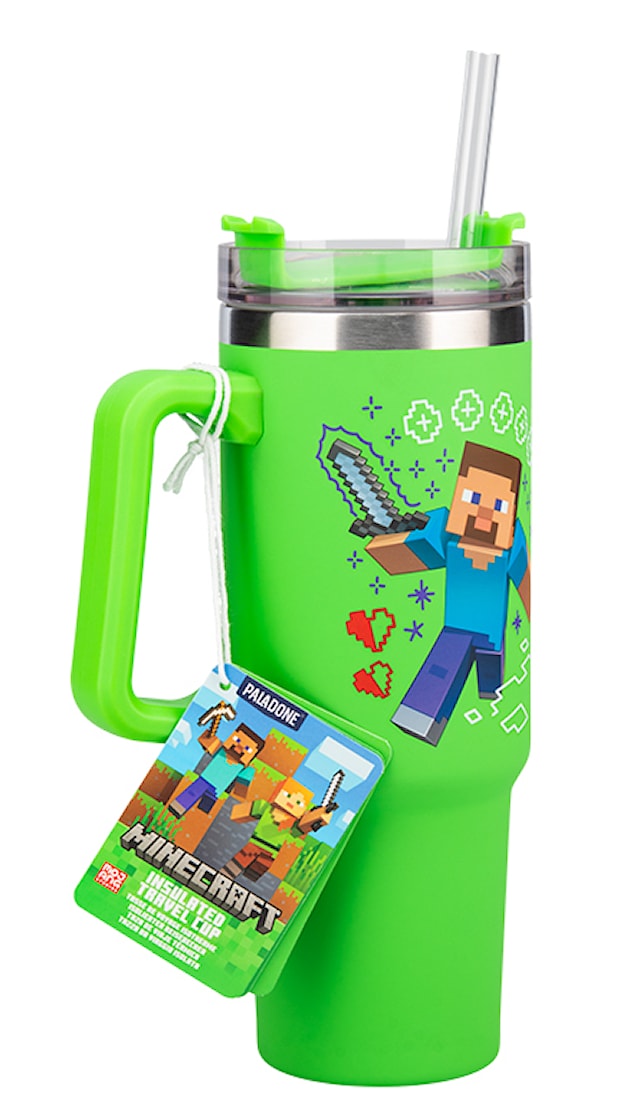 Minecraft Grønn 900 ml Isolert Kopp med Sugerør, Paladone