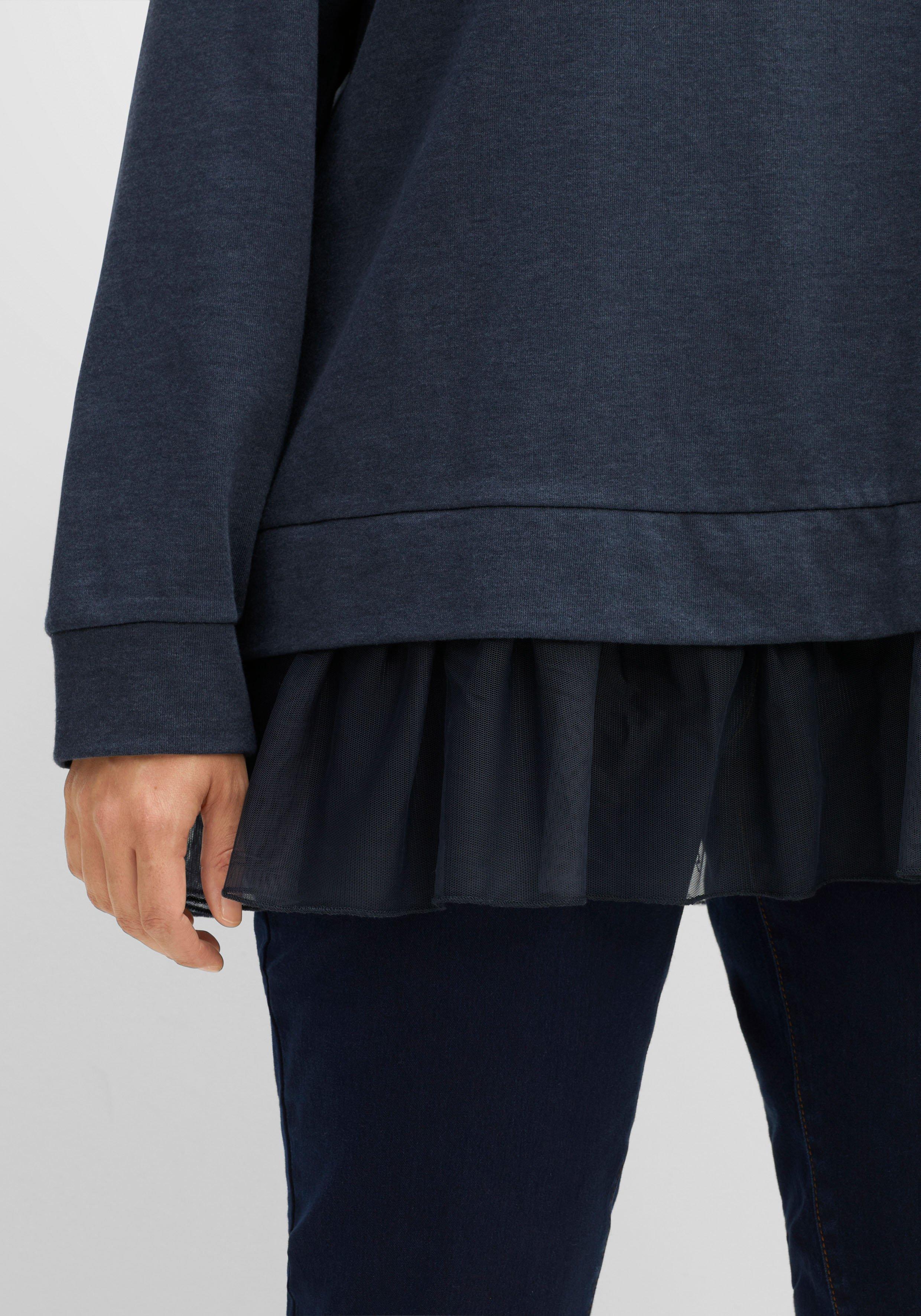 Sweatshirt im Lagenlook, mit Volant am Saum