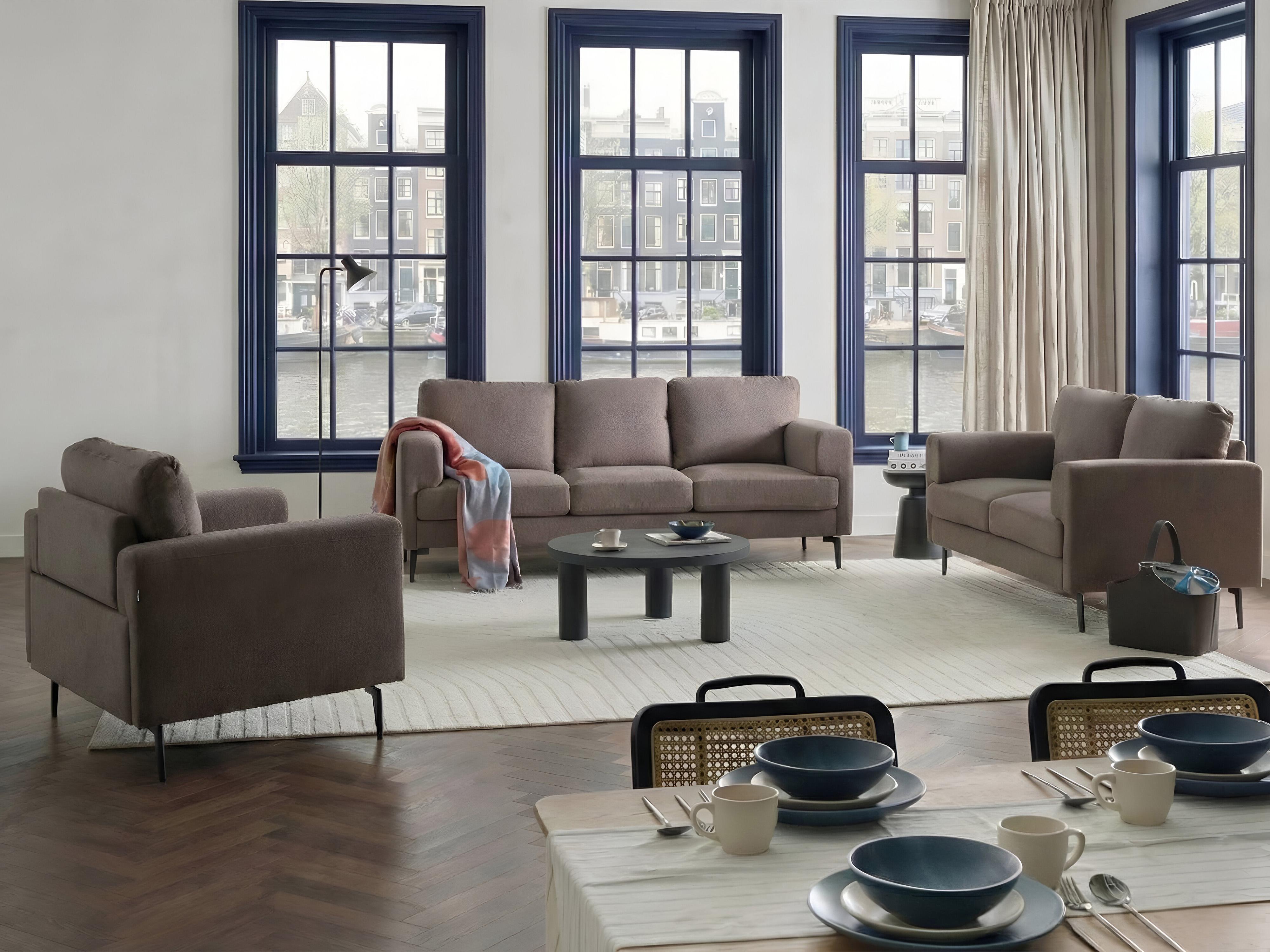 Fauteuil LOUSTO Stof Bruin