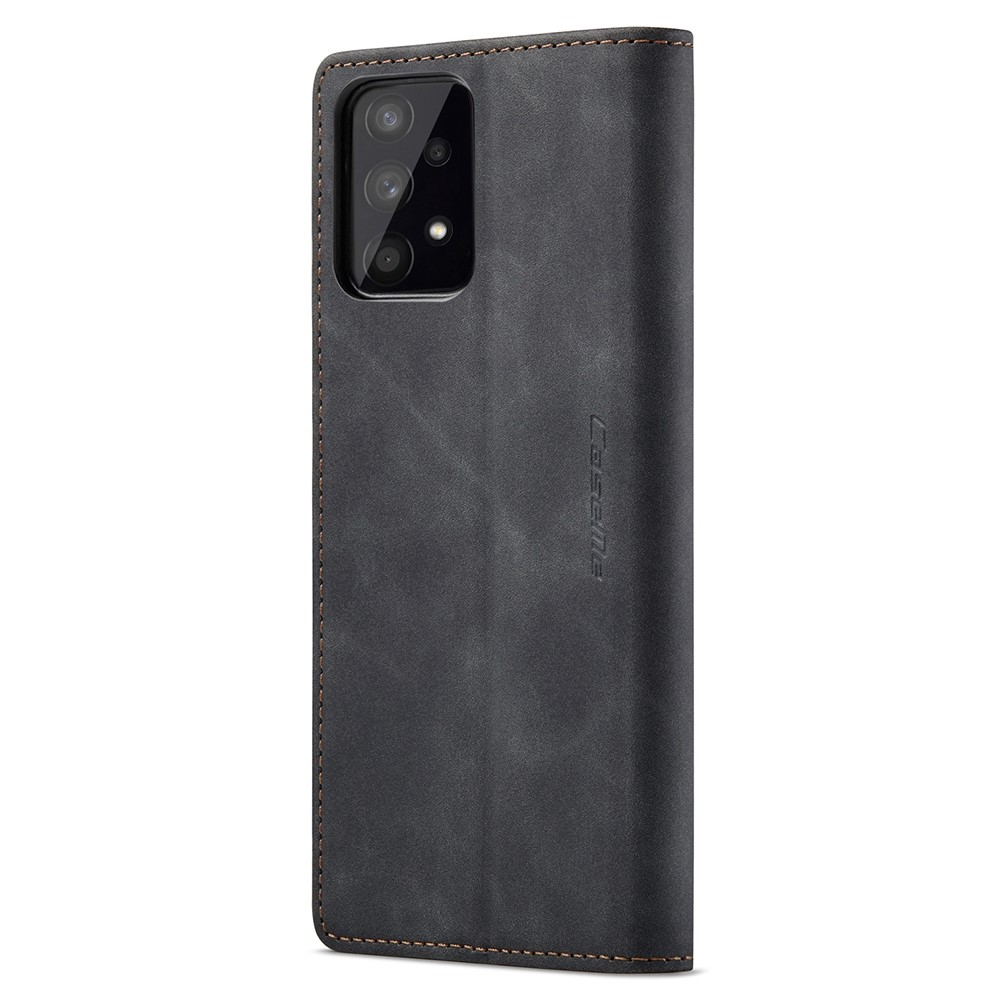 Samsung Galaxy A32 5G Leder Tasche Flip Wallet Etui mit Kartenfächern - Schwarz