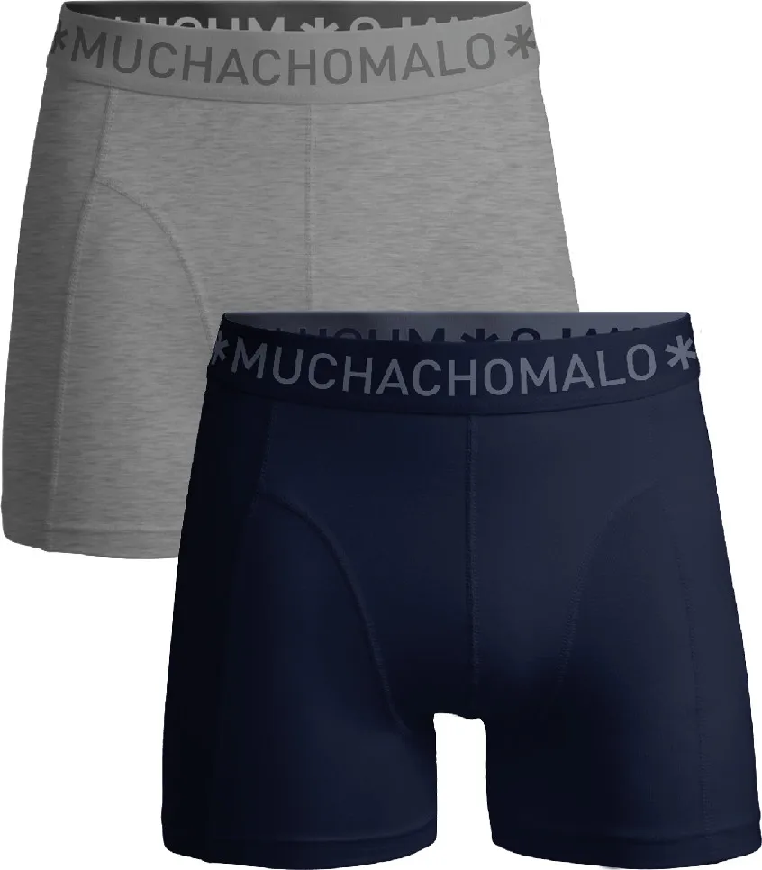 Muchachomalo 1010 Solid Boxer 2pk Navy/grey