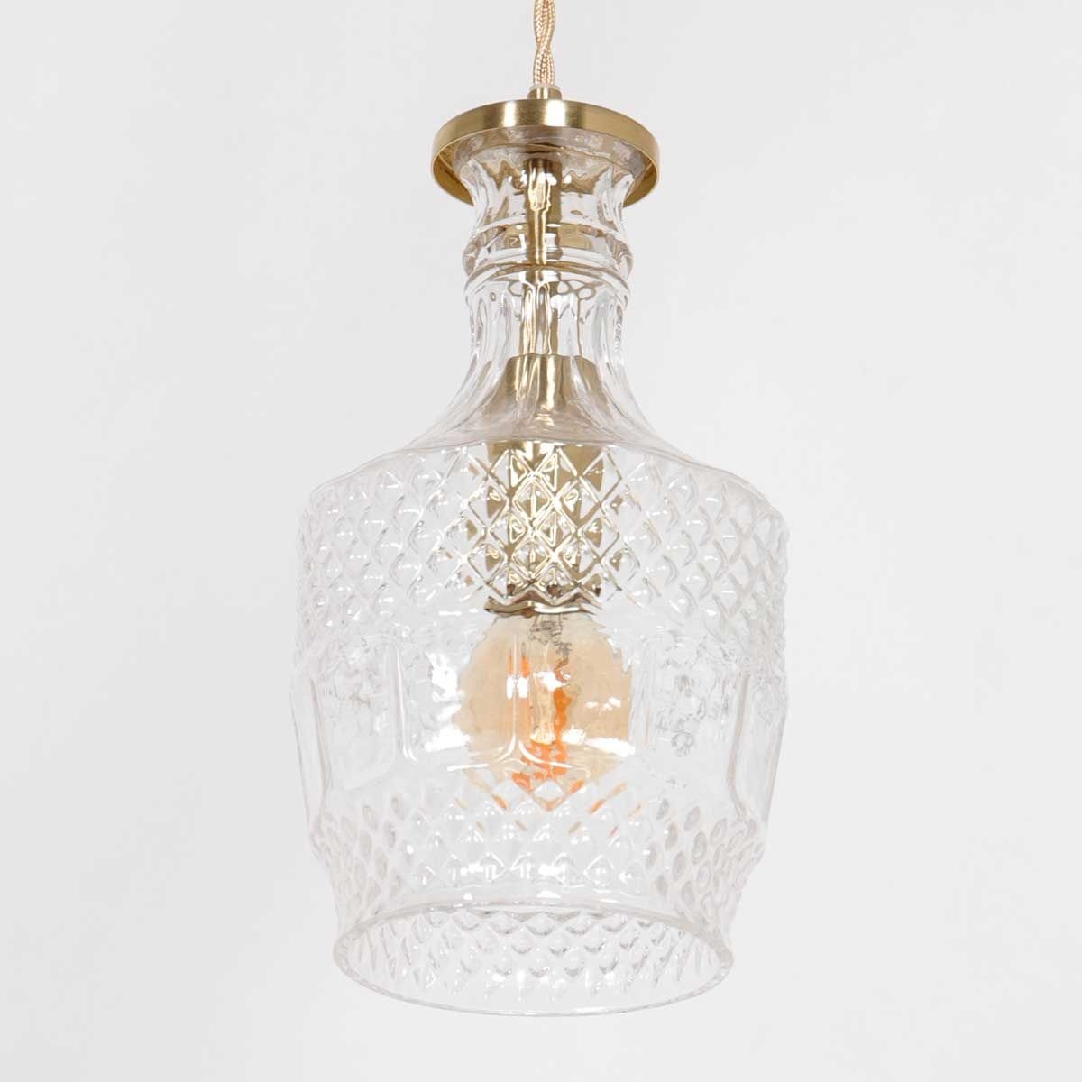 Mexlite Grazio glass hanglamp â E27 (grote fitting) â messing