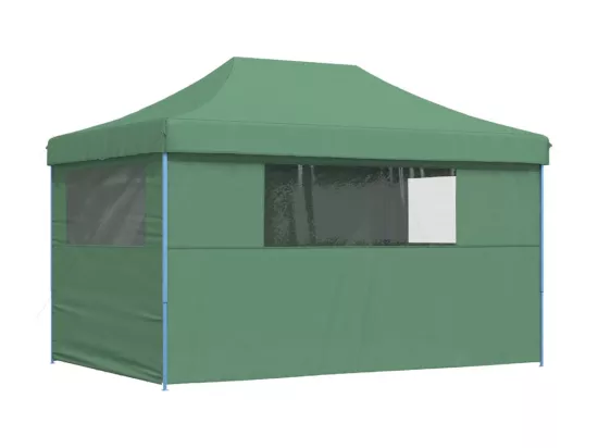 Tente de réception pliable escamotable 4 parois latérales vert