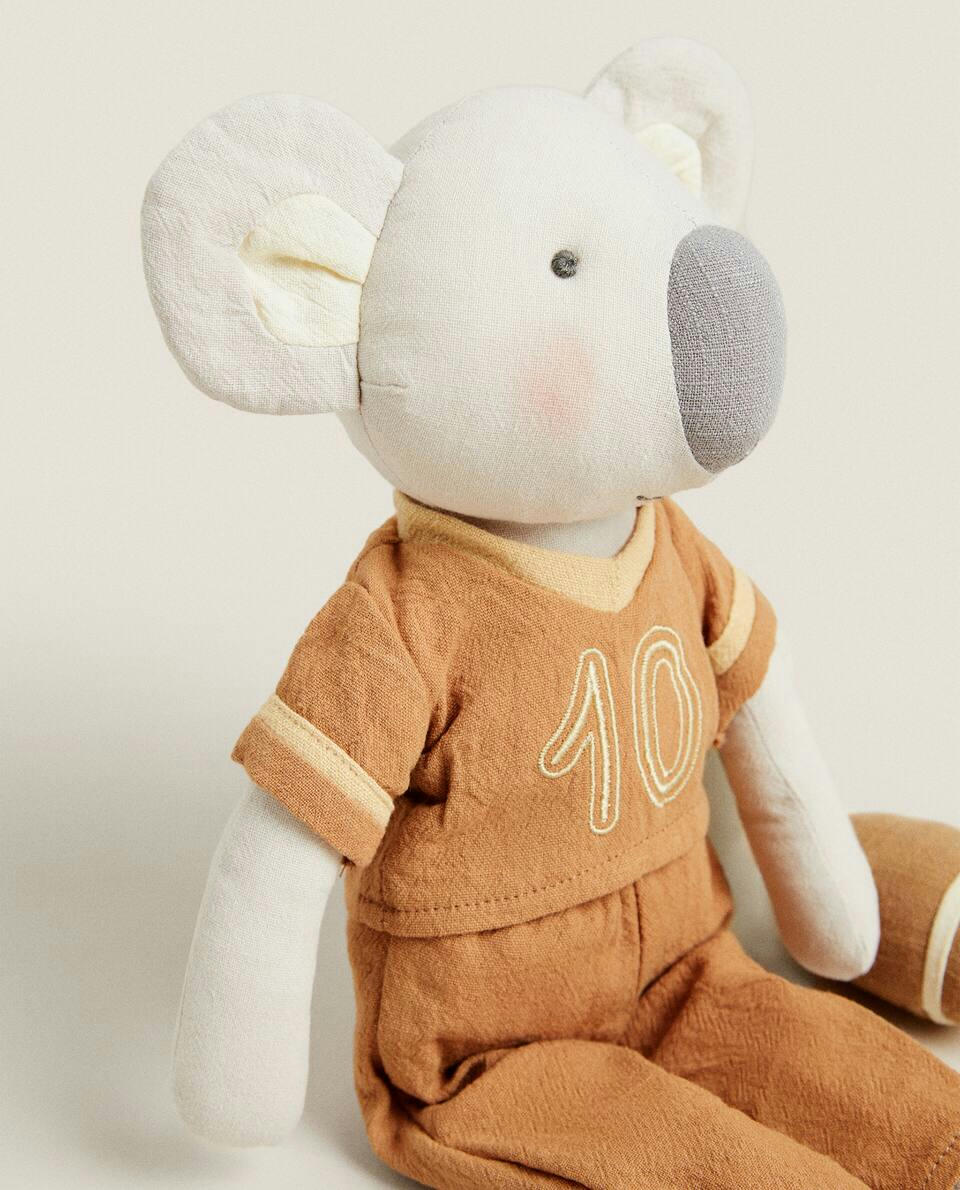 Brinquedo de pelúcia de coala para rugby