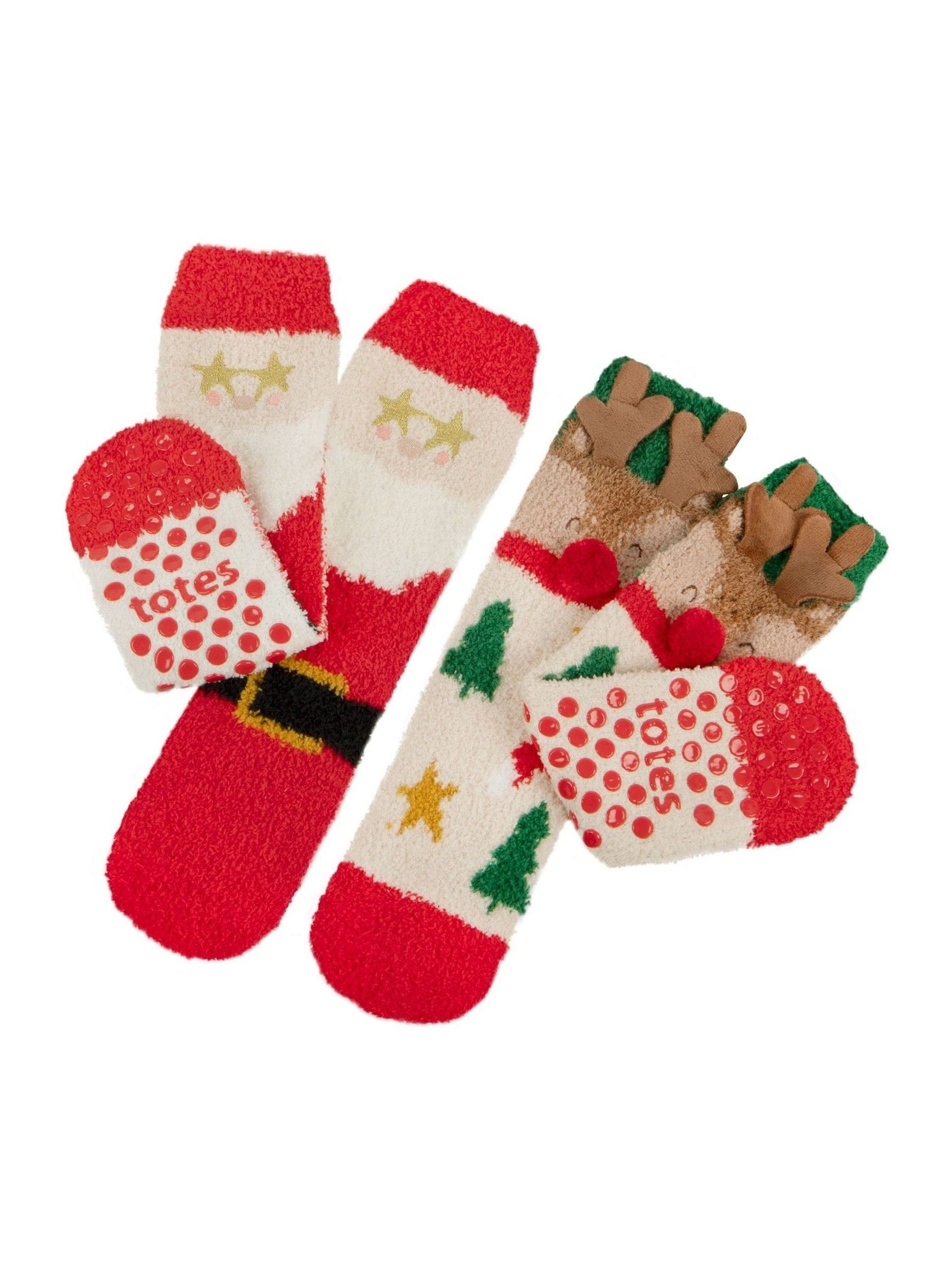 Totes Toasties Christmas Supersoft Slipper Socks Two Pack