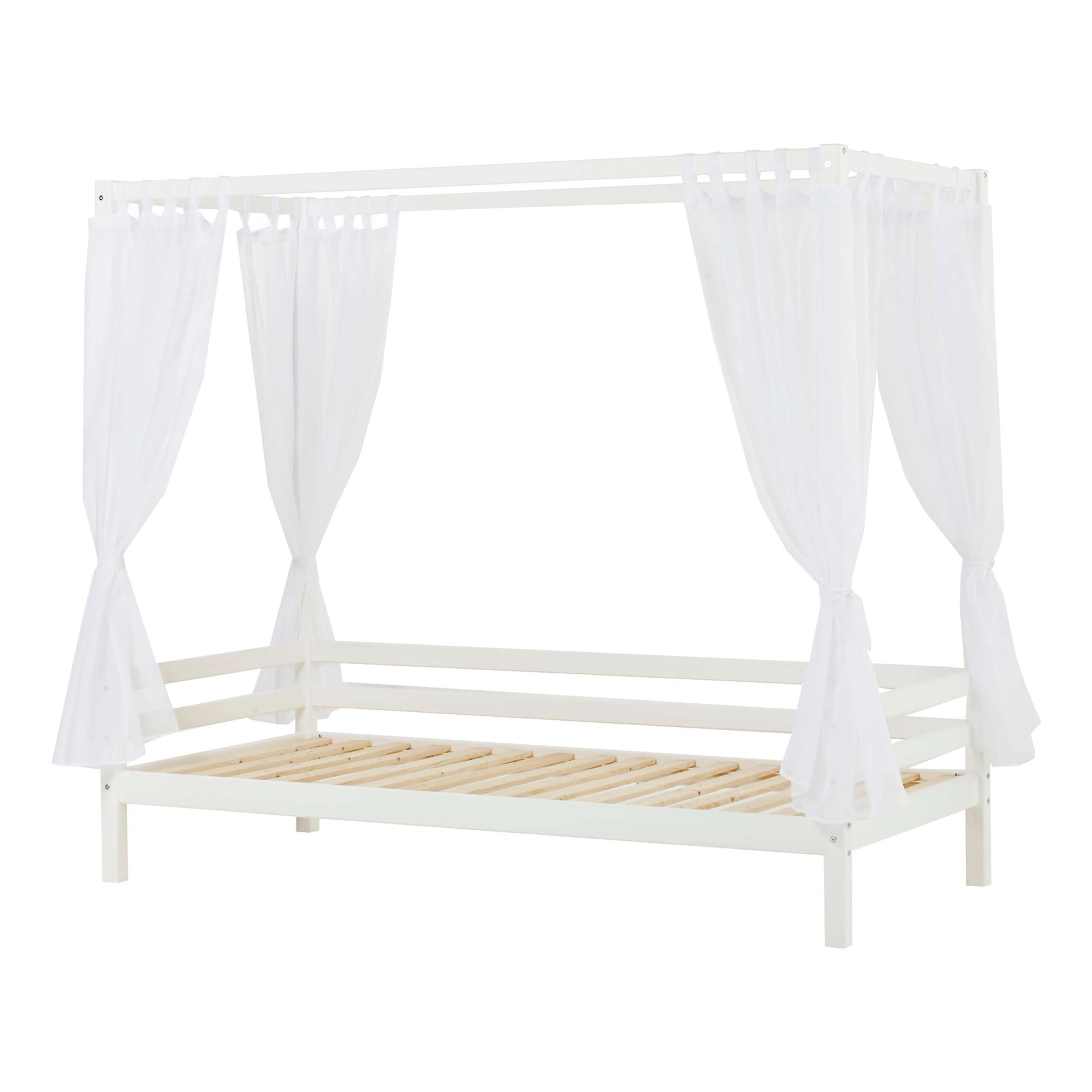 Hoppekids Himmelbett »ECO Dream Kinder/ Prinzessinnenbett 90x200cm, H= 182 cm, Kiefer massiv« wahlweise mit Gästebett oder Schubkästen