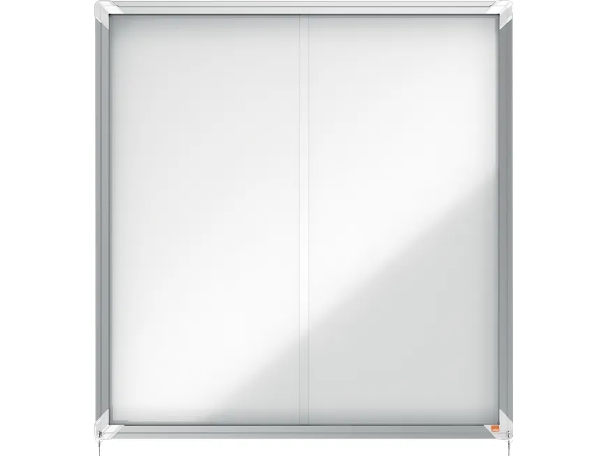 Nobo Premium Plus magnetisk låsbart opslagsskab med skydelåge 12xA4 Hvid