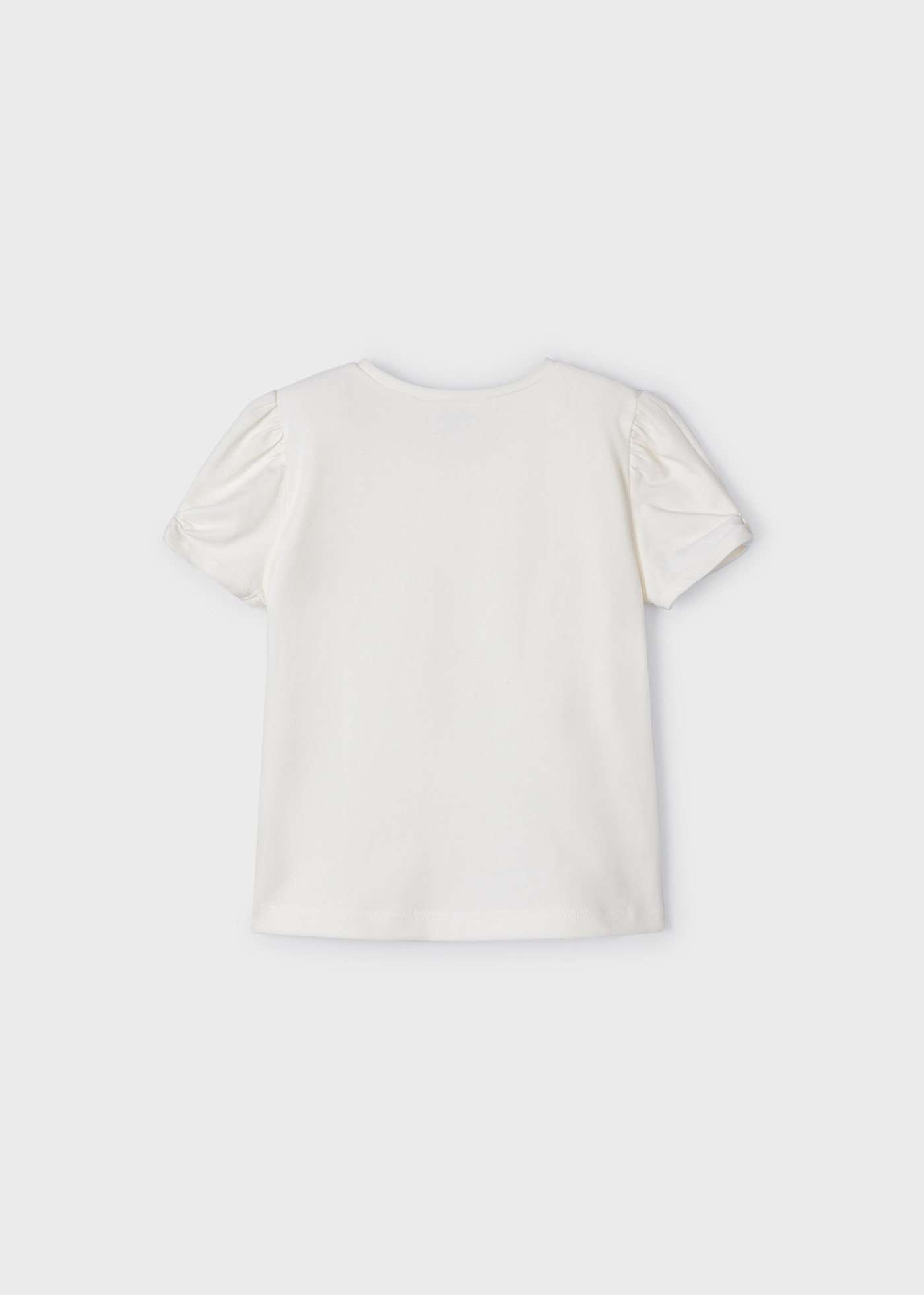 Camiseta feminina de algodão com lantejoulas e mangas curtas