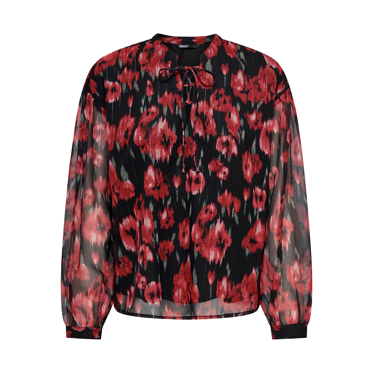 SOMENTE<br>Blusa, gola redonda, mangas compridas, estampa floral