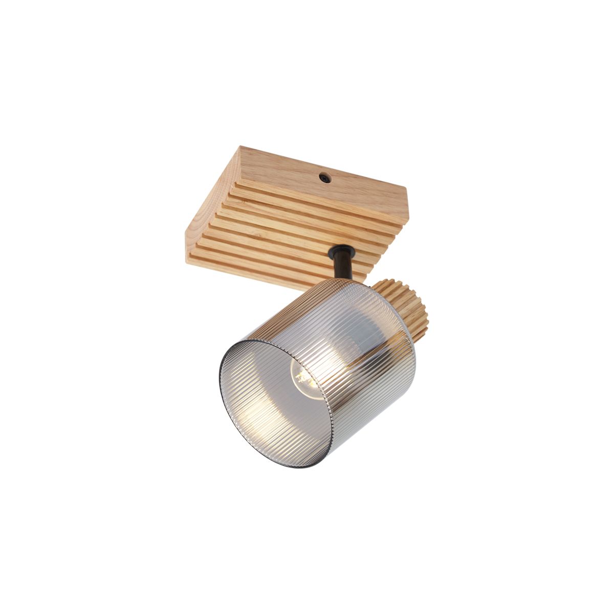 Moderne spot hout met smoke glas draai- en kantelbaar - Gracy