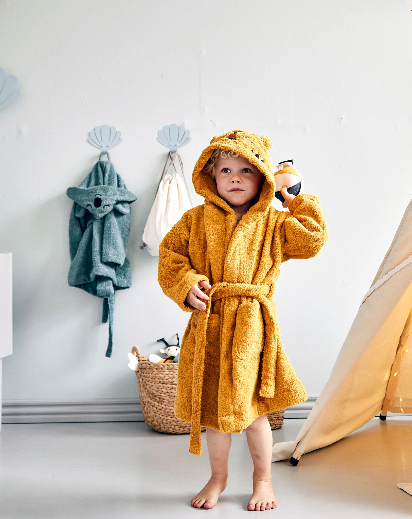 Bademantel TIGER in ochre