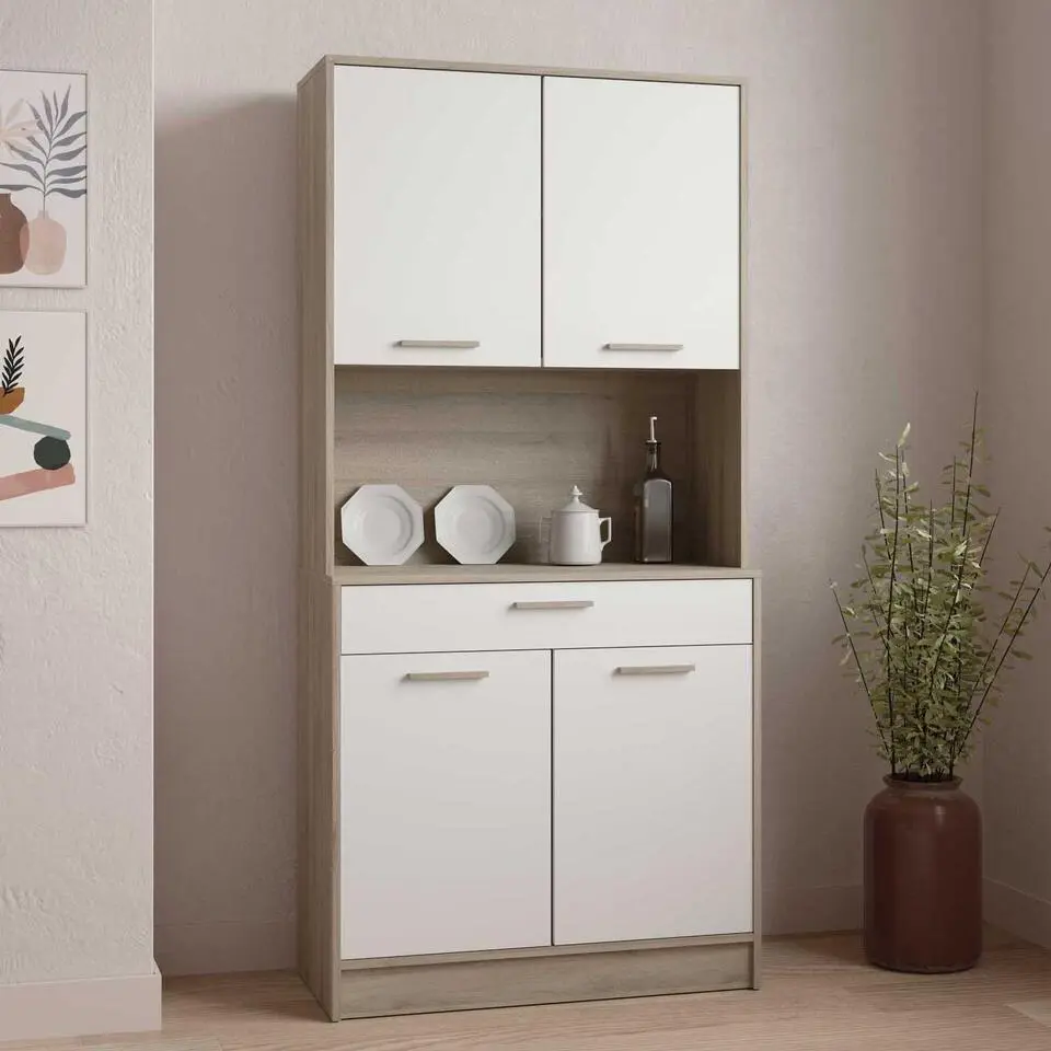 Buffetkast Romanie-Kronberg eik/mat wit