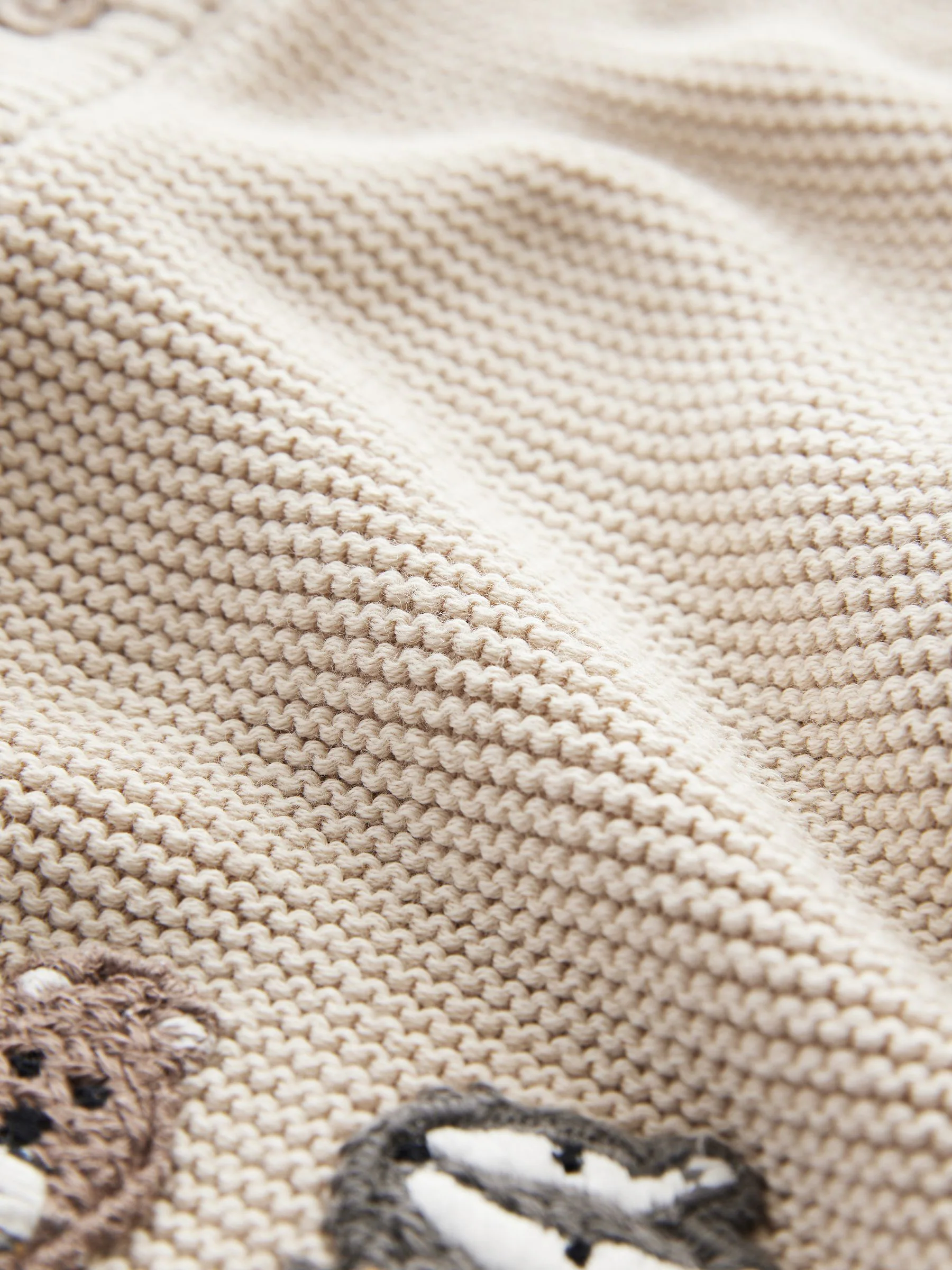 Naturelkleurige trein - Vest met figuurtjes (3mnd-7jr)