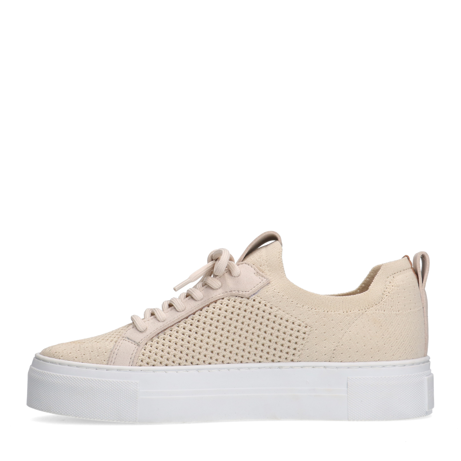 Beige knit fabric sneakers