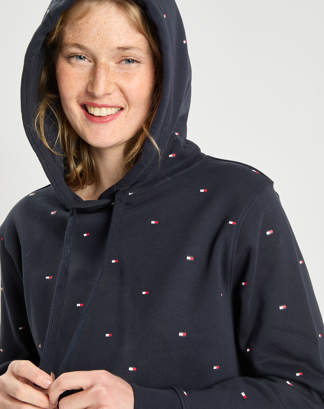 Tommy Hilfiger Sweat 100% Coton Bio Embroidery Flag bleu marine