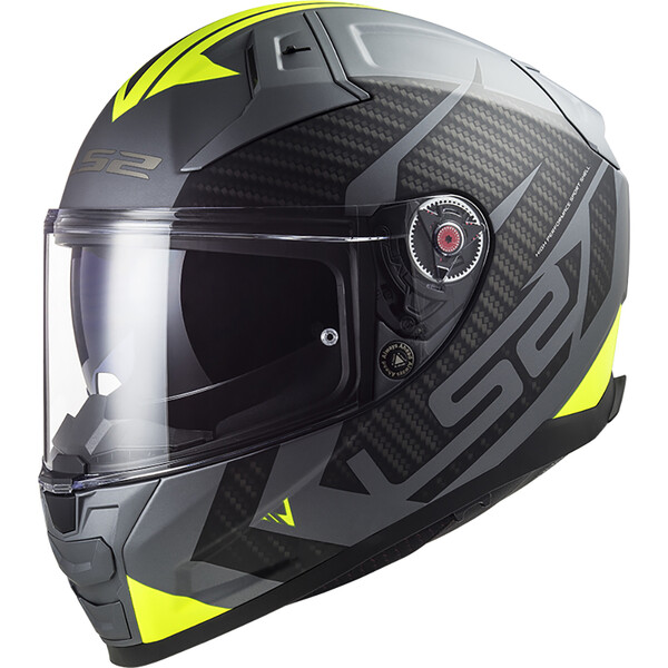 LS2 - Casque FF811 Vector II Splitter Titanium mat / Jaune fluo