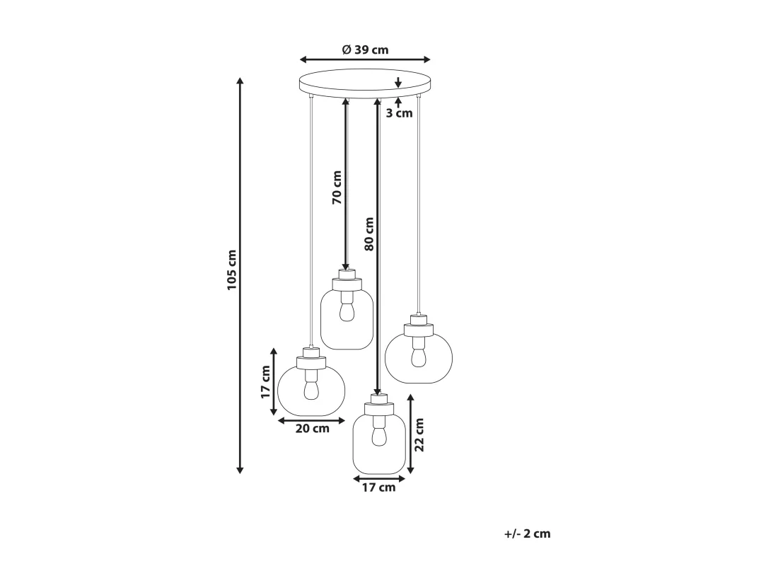Lampe suspension ZAYANDE Verre Gris clair