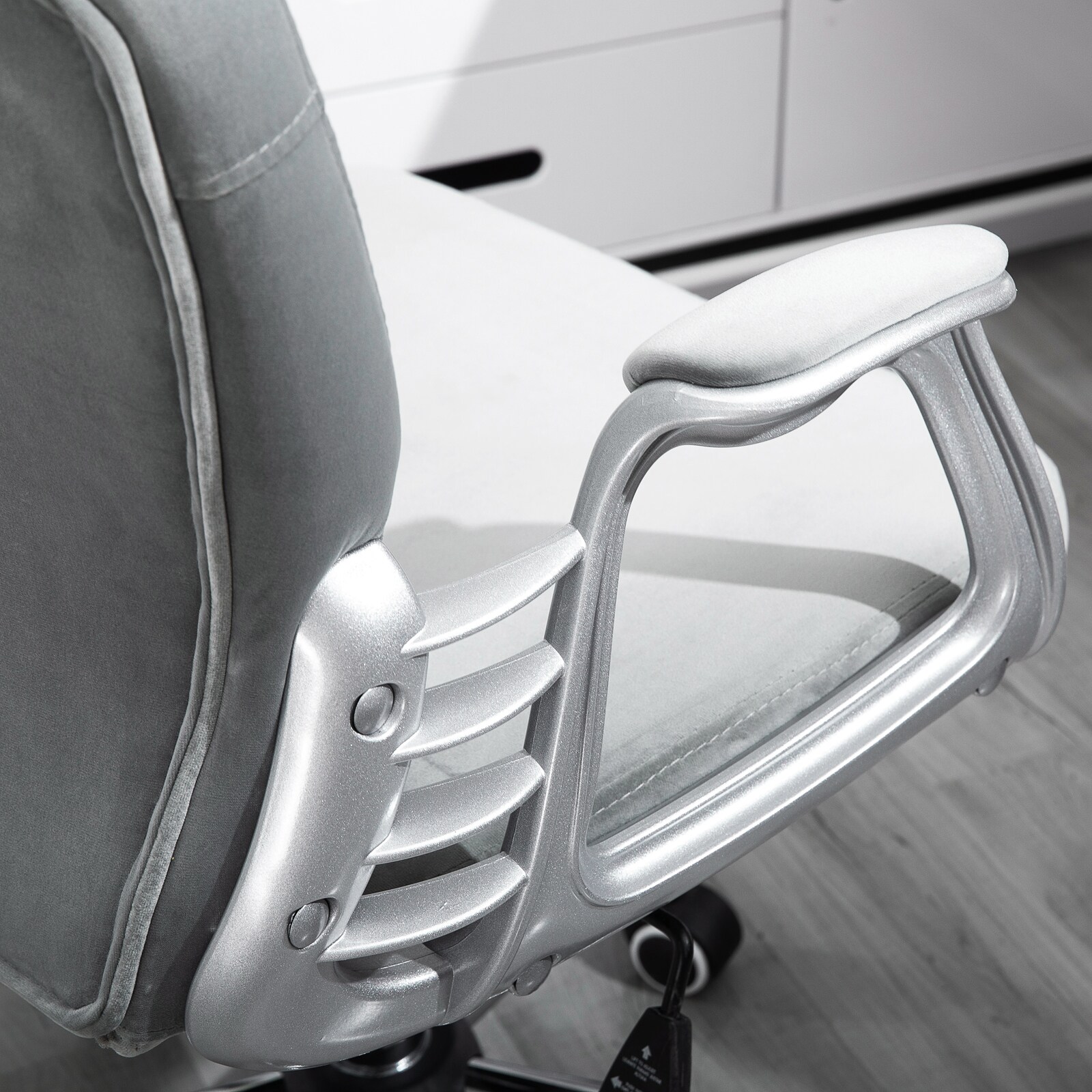 HOMCOM Drehstuhl im eleganten Design grau 60,5 x 59,5 x 95-105 cm (BxTxH)