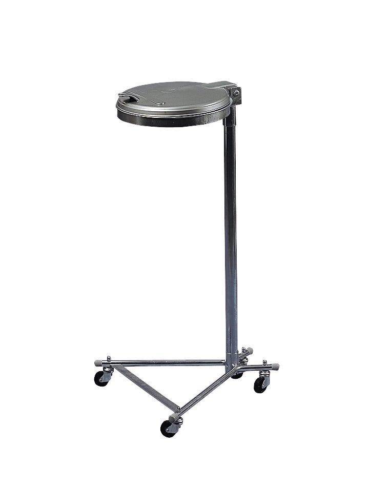 PROREGAL Robuuste enkele afvalbak met metalen deksel, 4 wielen, 35 cm opening, afmetingen (H x B x D): 100 x 49 x 52 cm, gegalvaniseerd staal