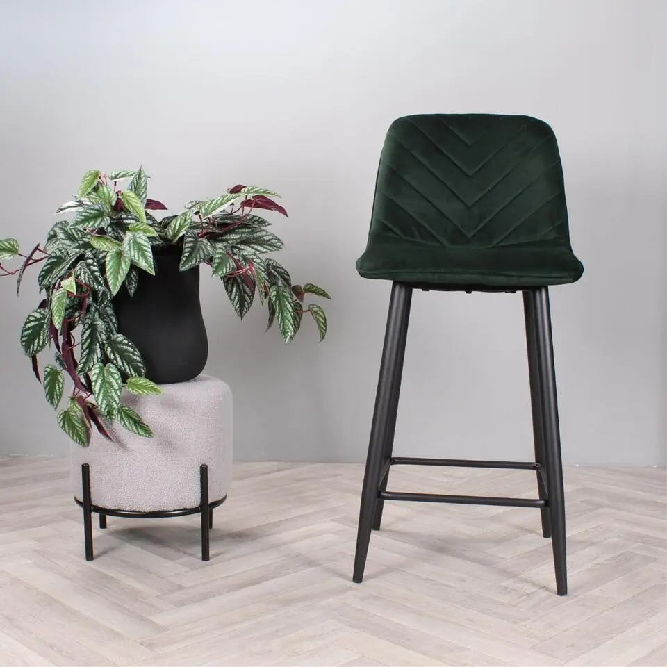 DS4U - Gaby barkruk velvet 65 cm 2.0 - groen