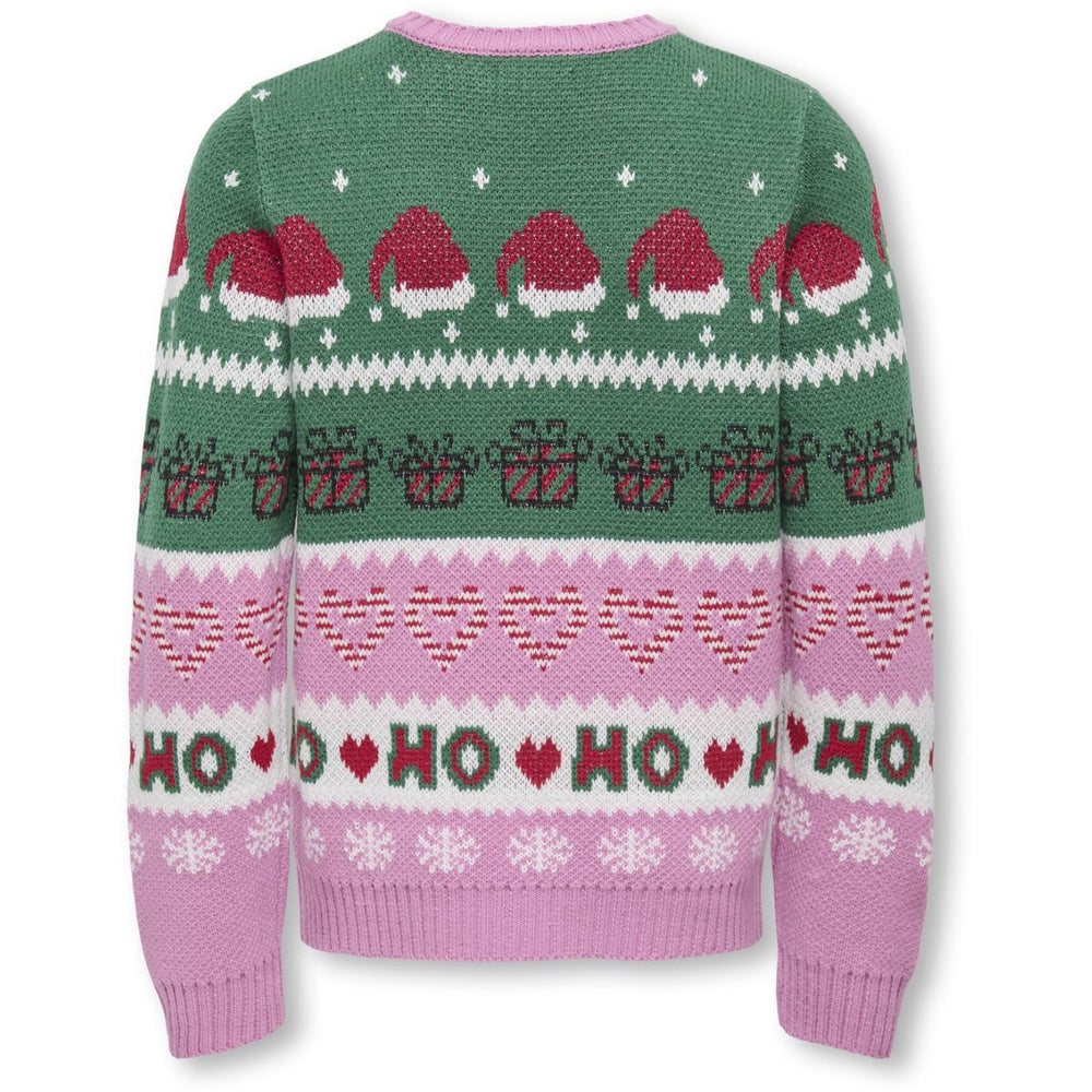 Køb kids ONLY Fuchsia Pink W. Green Jacket/Cd/Salsa/Black Koghoho Xmas Ls Pullover Knt