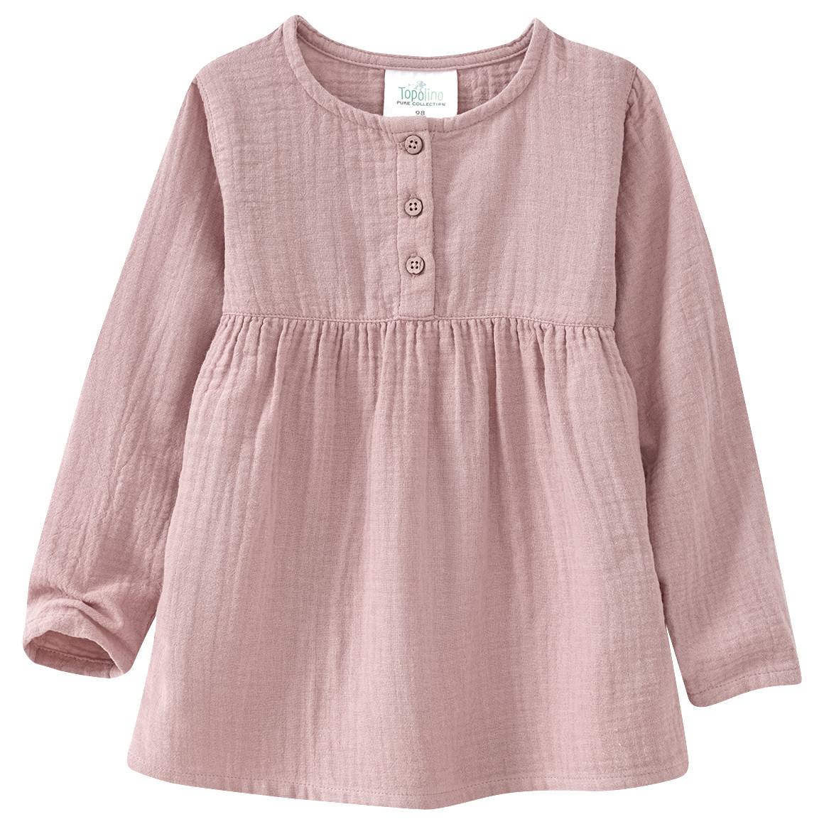 Topolino Pure Collection Mädchen Musselin-Blusenshirt mit Teilungsnaht rosa