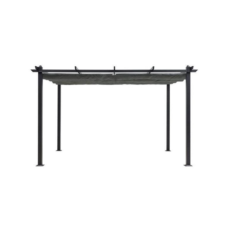Pergola en aluminium cordoba - gris - 4 x 3 m