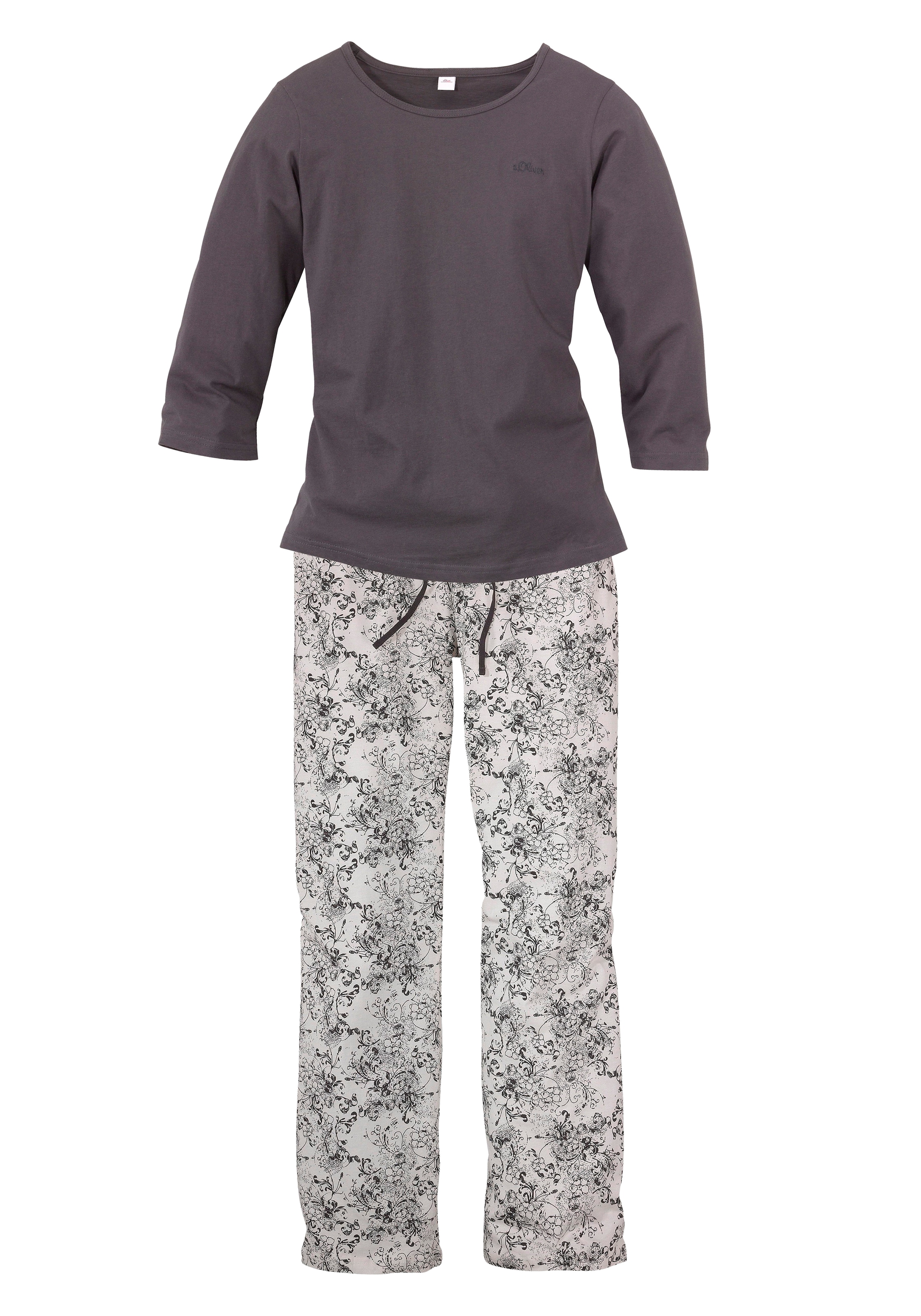 s.Oliver Pyjama, 2 Stk. mit feinem Blumenmuster