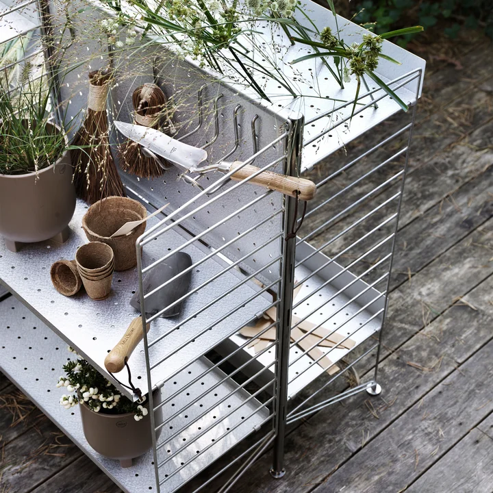String - Haken für Outdoor Regal, vertikal / doppelt, stahl (2er-Set)