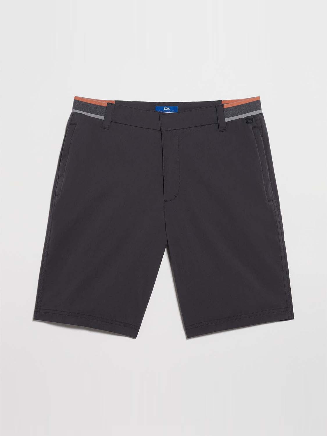 Short Homme Ceinture semi Elastiquée Gris Foncé