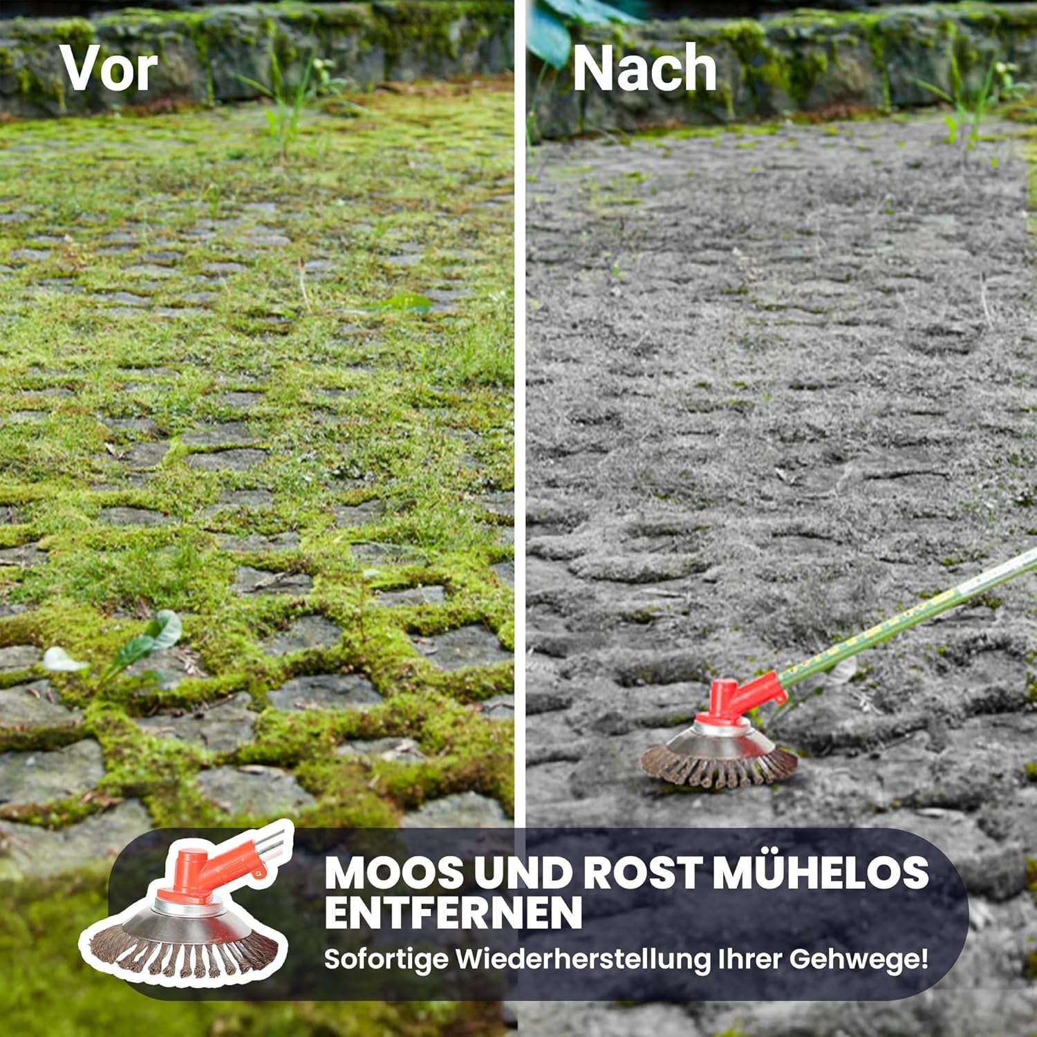 BU-KO 52cc Benzin-Rasentrimmer Garten Multitool - Elektrischer Druckknopf & Zugschnurstart | 3-in-1 Freischneider, Rasentrimmer & Stahldraht Unkrautschneider | Schwerlast, Leistungsstarker 3HP Motor