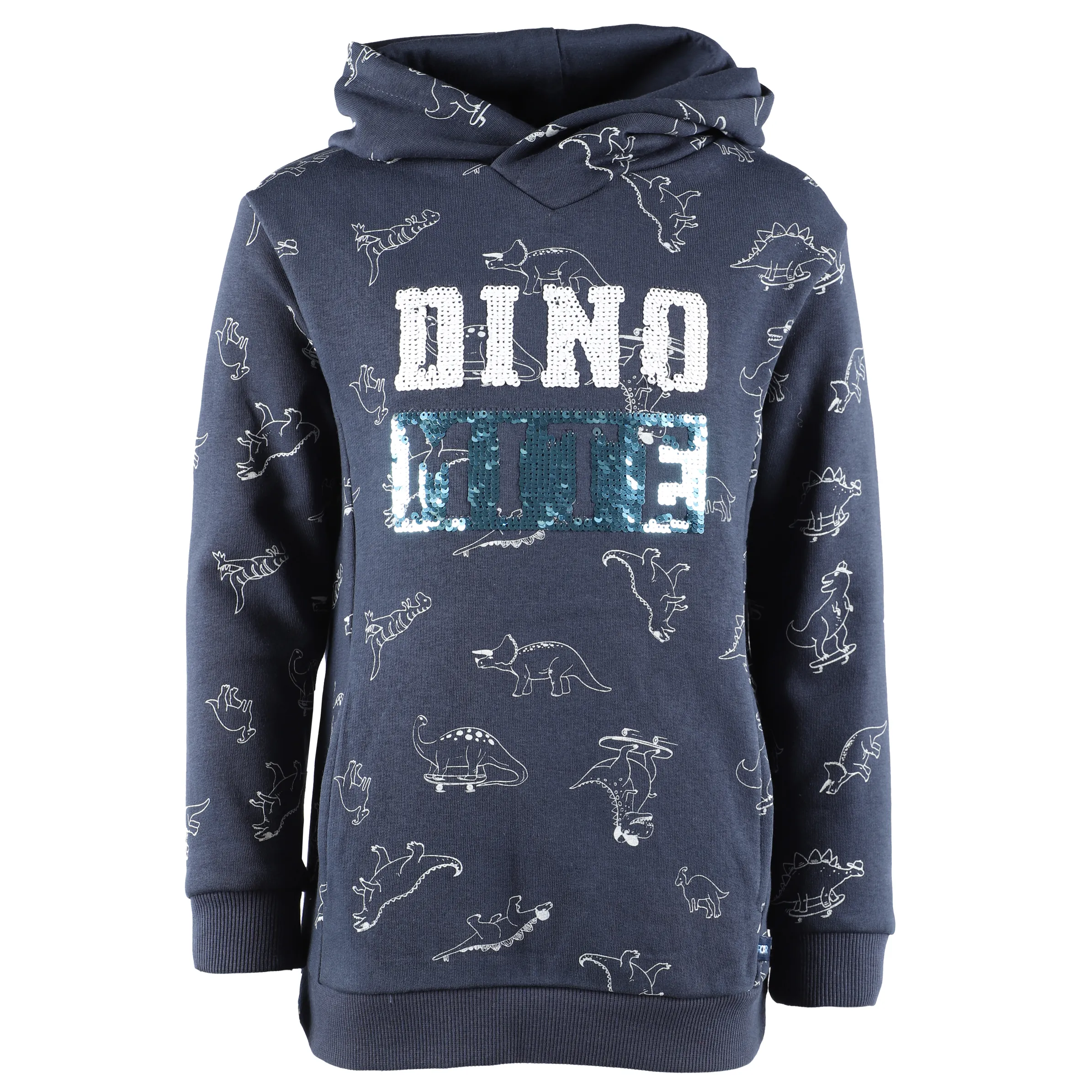 Jungen Hoodie mit Paillettenprint und Dinodruck