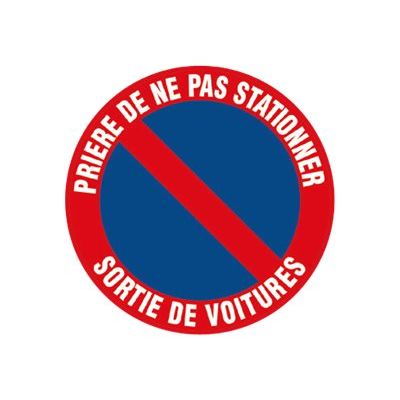 Pickup - Pictogramme rond - Défense de stationner / sortie de voitures - 300 mm