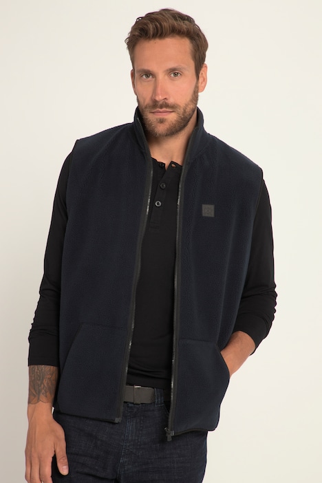 Fleece-Weste, Bauchfit, Stehkragen, Kängurutasche, bis 8 XL