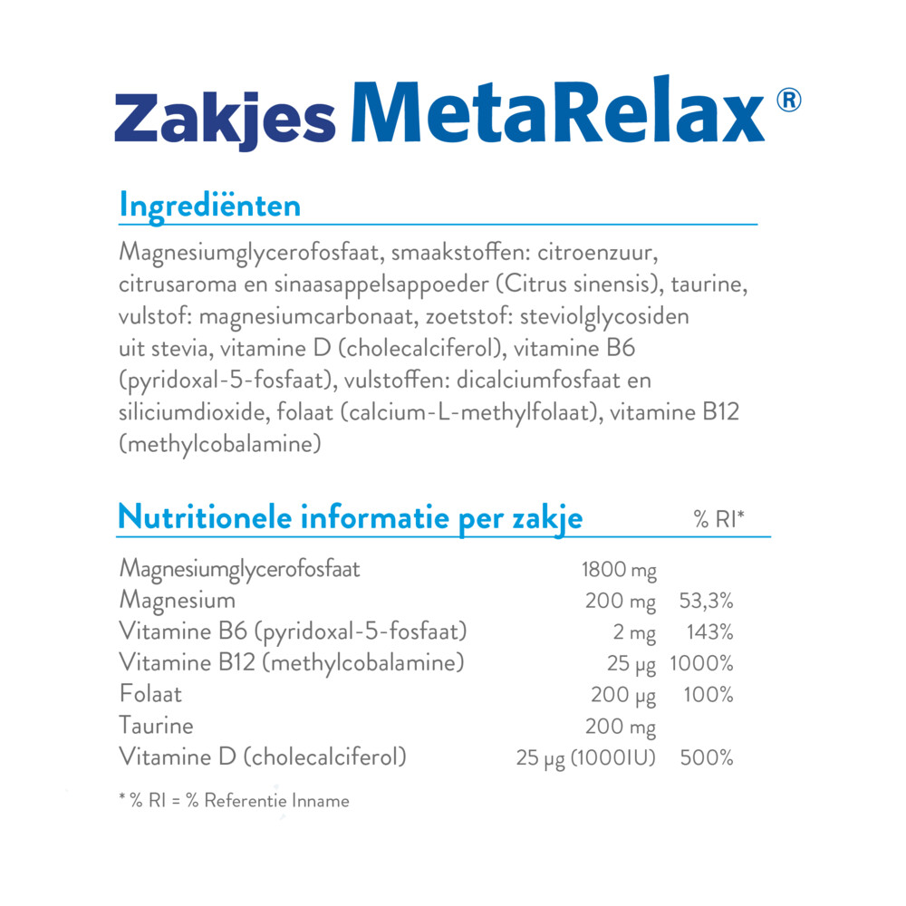 Metagenics MetaRelax Zakjes20 sachets