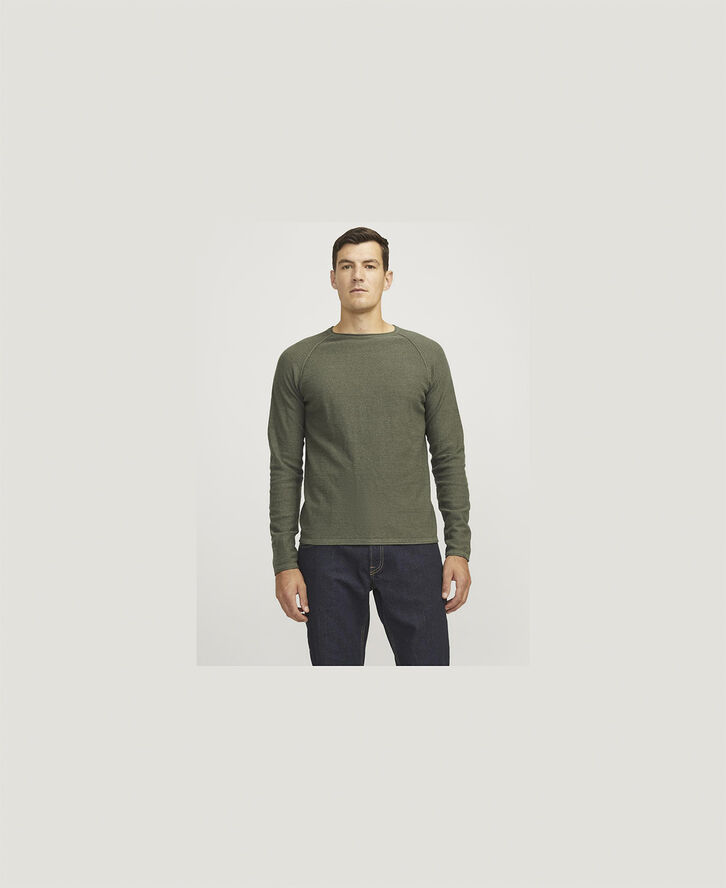 JJ-REBEL JREBNOAH KNIT CREW NECK Olive night/melange