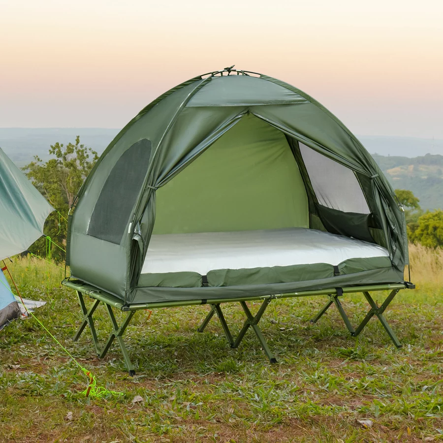 Outsunny Campingbett 4 in 1 Set grün