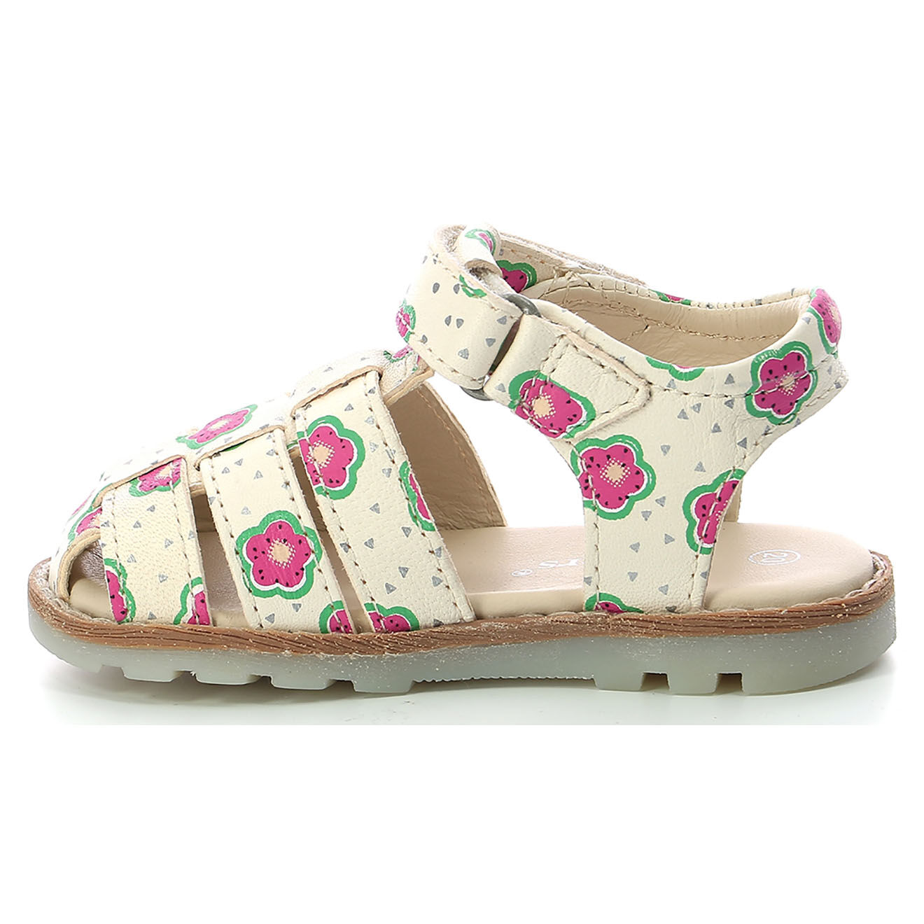 Kickers Sandales en Cuir Nonosti blanc cassé/flower